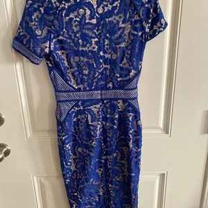 Cobalt blue Lace/Solid Short Sleeves,